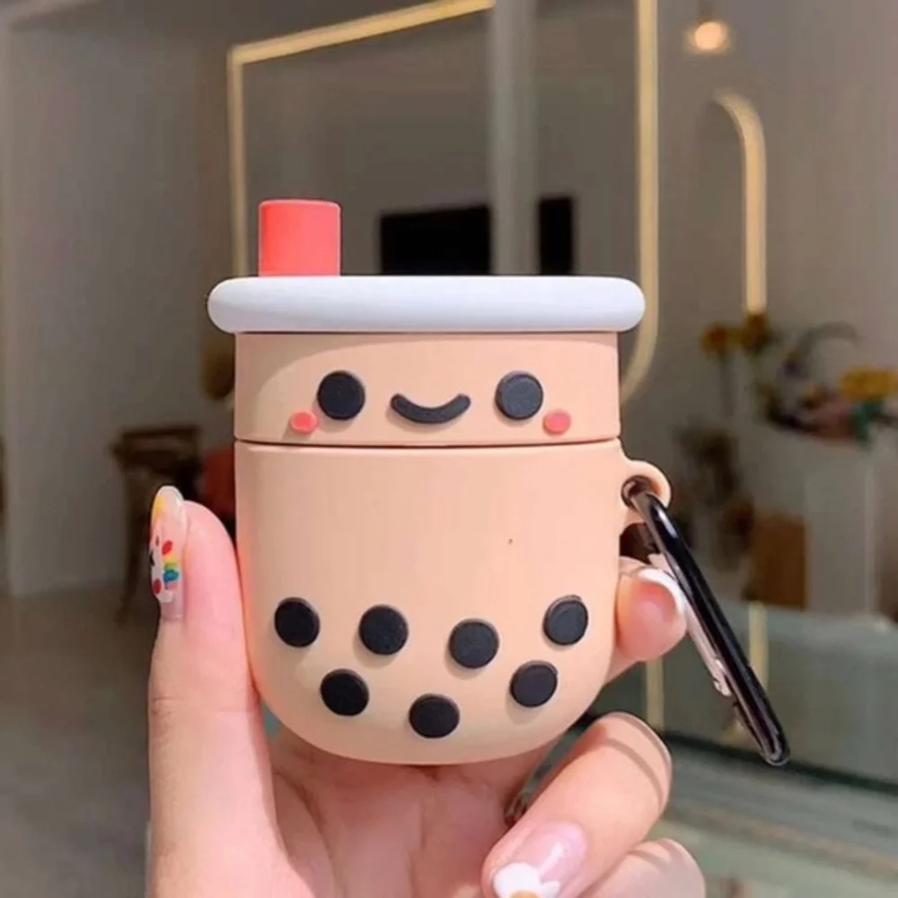 Girly Pink Boba Milk Tea Silicone Protective‎